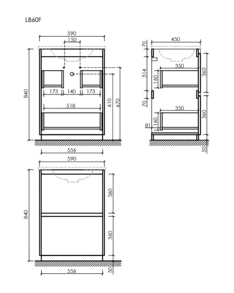 Тумба под раковину Sancos Libra Floor LB60FW белая фото