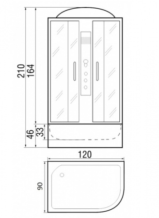 Душевая кабина River Desna 120/90/46 MT R фото