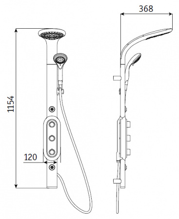 Душевая панель Gllon SK095-1-CP фото