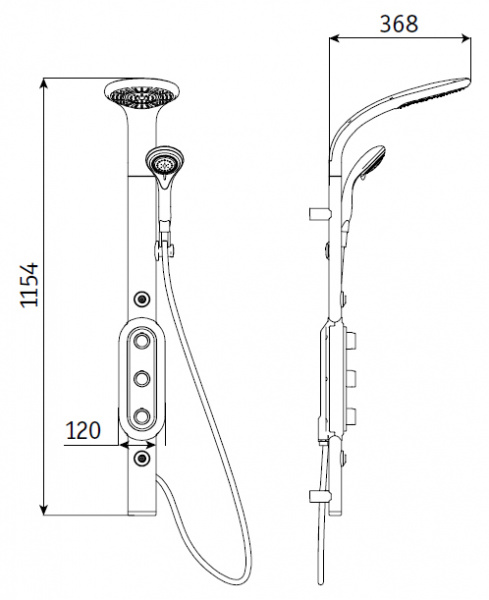 Душевая панель Gllon SK095-1-CP фото