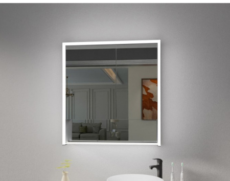 Зеркальный шкаф из алюминия Esbano ES-3828D 80x85 фото