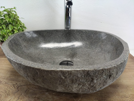 Накладная раковина из речного камня RS0770 (50*42*15) фото