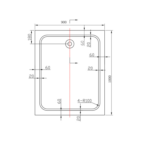 Поддон для душа акриловый Vincea VST-2AR-9010 100x90 фото