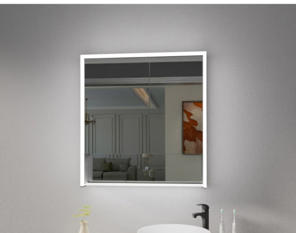 Зеркальный шкаф из алюминия Esbano ES-3828D 80x85 фото