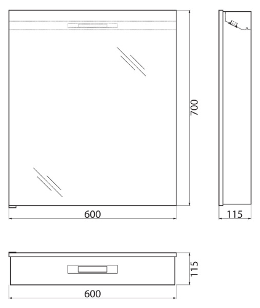Зеркало-шкаф BelBagno SPC-1A-DL-BL-600 60 см фото