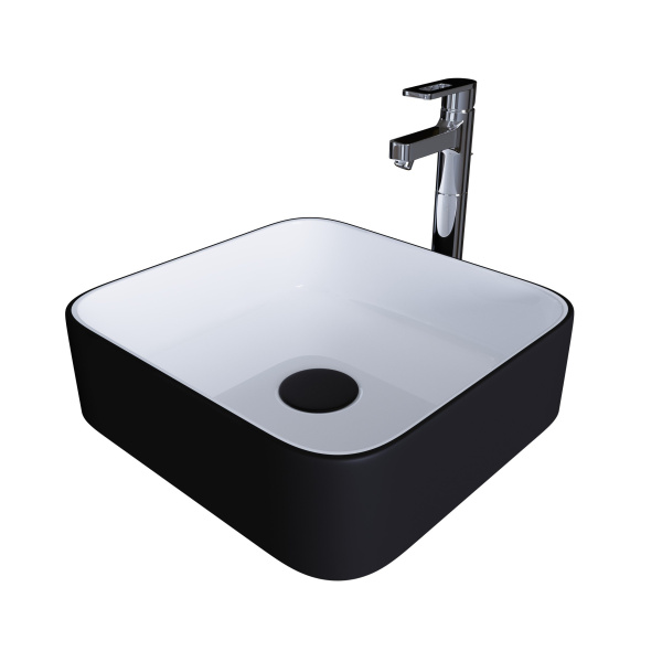 Накладная раковина Grossman Color 39 GR-4042BW 38x38 фото