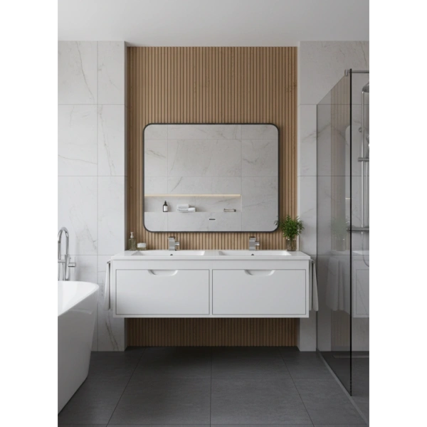 Тумба под двойную раковину Uperwood Modul 120 TModul120W белая фото