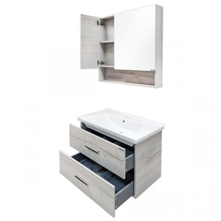 Тумба Comforty Парма-80 дуб дымчатый с раковиной Миранда-80 фото