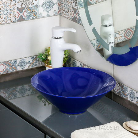 Раковина Melana MLN-T4006-B1 40x40 синяя фото