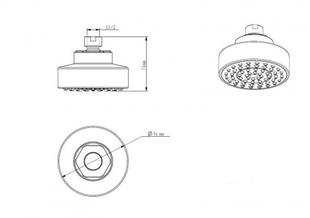 Верхний тропический душ D&K DC1004861 9,5 см фото