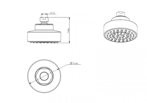 Верхний тропический душ D&K DC1004861 9,5 см фото