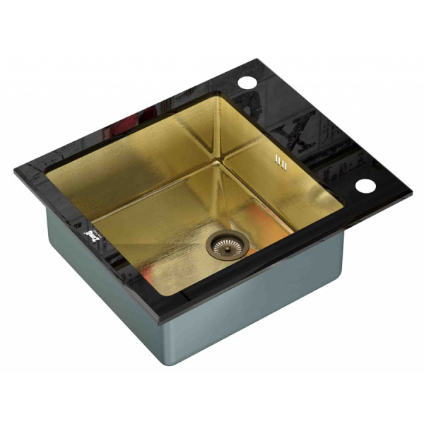 Мойка кухонная Zorg Inox Glass GL-6051-BLACK-BRONZE фото