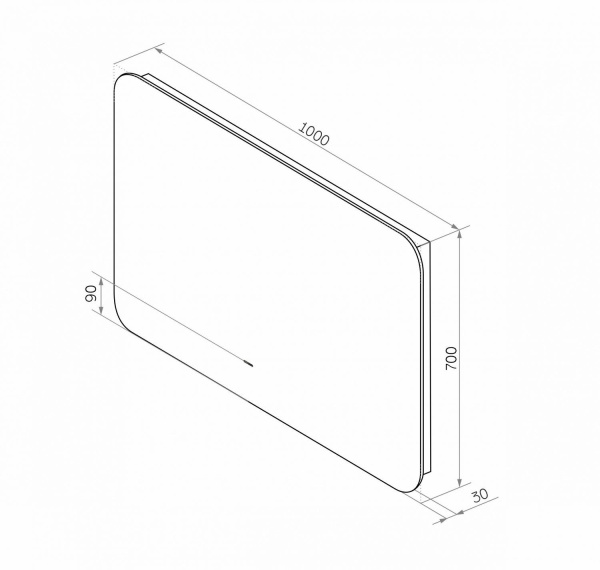Зеркало с подсветкой Art&Max Ravenna AM-Rav-1000-700-DS-C 100x70 фото