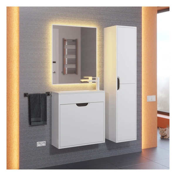 Шкаф-пенал Uperwood Modul 2930205401 белый/графит фото