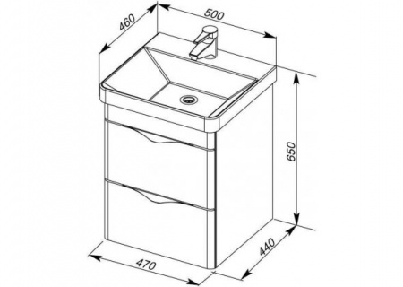 Тумба с раковиной Aquanet Орлеан 50 00213052 фото