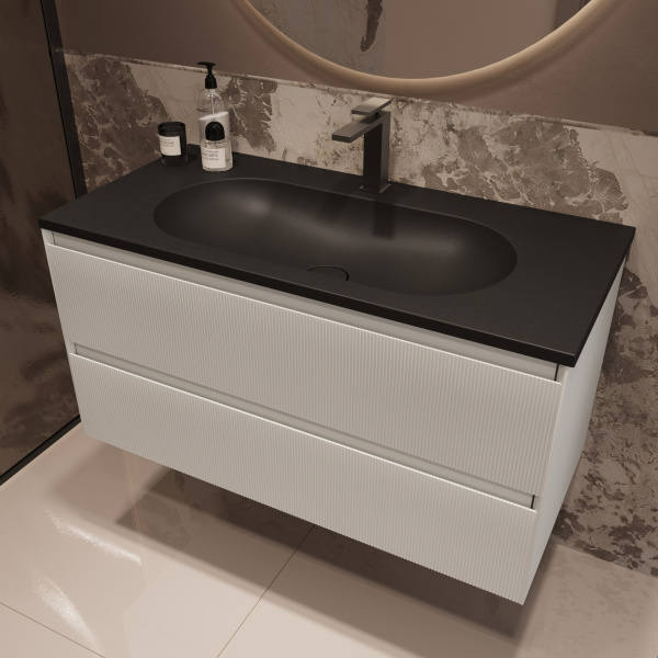 Тумба под раковину Vincea Welle 100 VMC-2WL100MW M.White Soft-touch фото