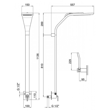 Душевая система Webert Wolo WO660302015 Хром фото