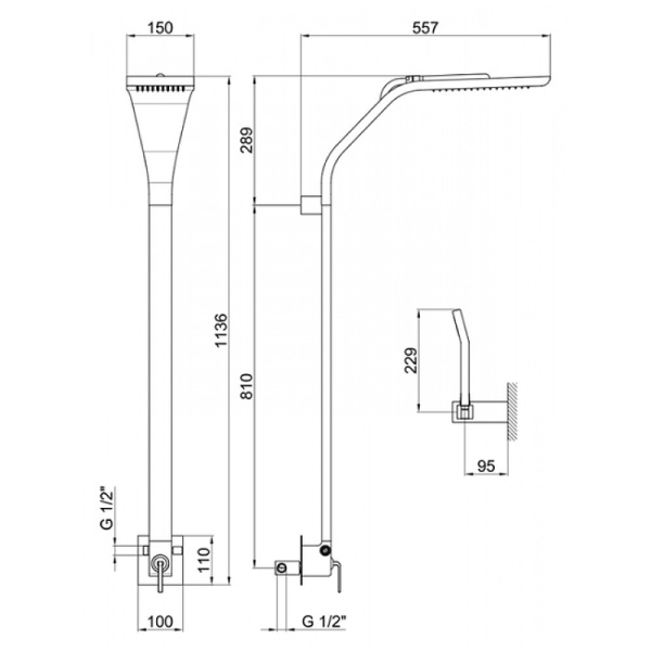Душевая система Webert Wolo WO660302015 Хром фото