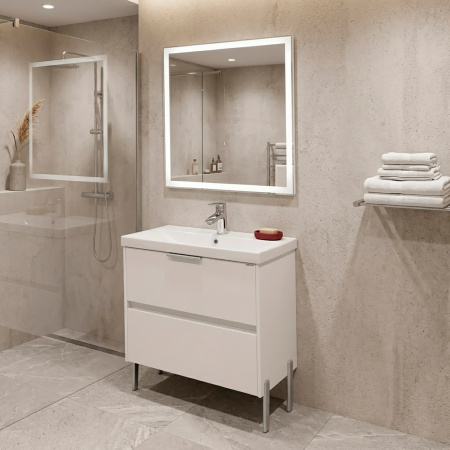 Тумба с раковиной Comforty Селенга-80 00-00022182CF белый глянец фото
