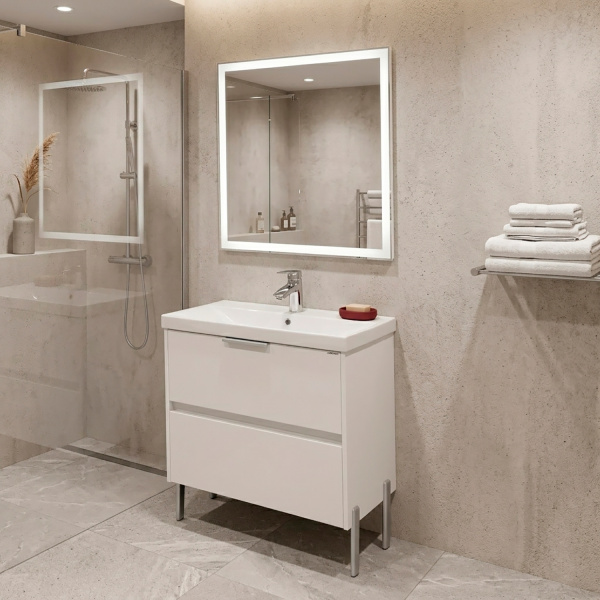 Тумба с раковиной Comforty Селенга-80 00-00022182CF белый глянец фото