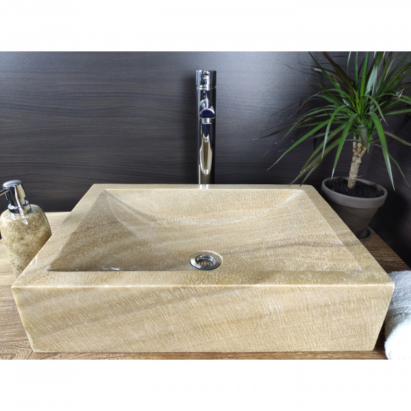 Накладная раковина из оникса Indo Prau Sunset Kecil OP-00115 фото