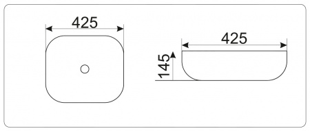 Накладная раковина CeramaLux NC 360 42,5х42,5 фото