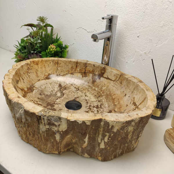 Накладная раковина из окаменелого дерева Fossil Basin OD-01236 (56*44*15) фото