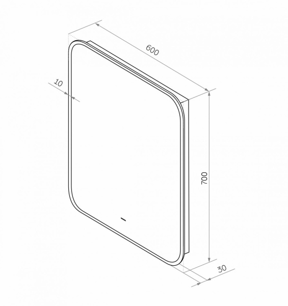 Зеркало с подсветкой Art&Max Siena AM-Sie-600-700-DS-F 60x70 черное фото