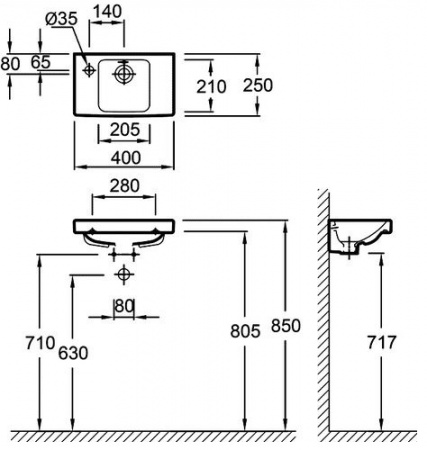 Мини-раковина Jacob Delafon Odeon Up E4799G 40 см R фото