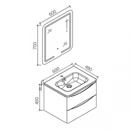 Тумба под раковину Vincea Roberta VMC-1R600LW фото