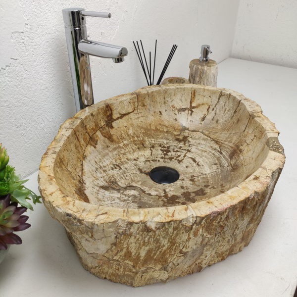 Накладная раковина из окаменелого дерева Fossil Basin OD-01236 (56*44*15) фото
