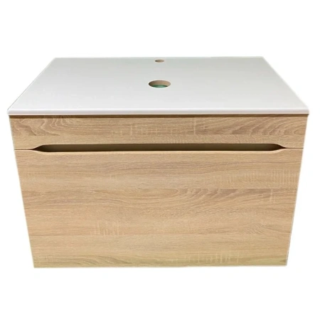 Тумба под раковину Sintesi Style STL.W7817 столешница белая / дуб сонома фото