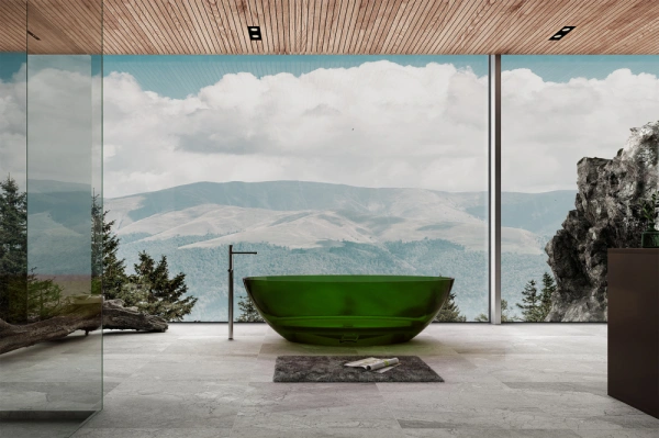 Ванна из полиэфирной смолы Abber Kristall AT9702Emerald 185x80 зеленая фото