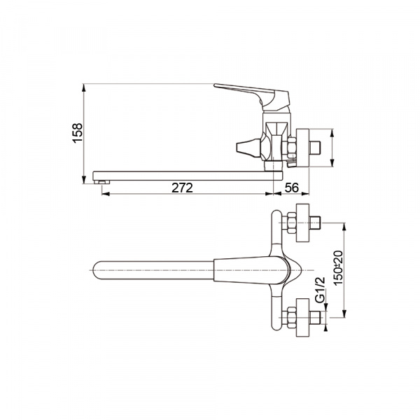 Смеситель для ванны с душем Raiber Comfort R4502 фото