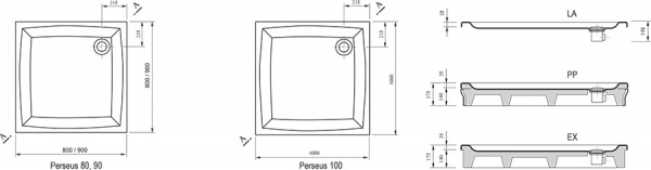 Поддон для душа Ravak Perseus-100 PP A02AA01510 фото