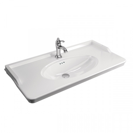 Тумба Comforty Неаполь-100 белый глянец с раковиной 50110 фото