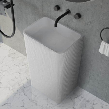 Напольная раковина Abber Stein AS2505-H 50x35 белая матовая фото