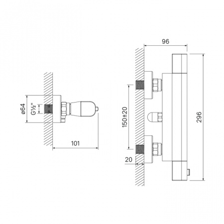Термостатический смеситель для душа Iddis Uniterm UNISB00i75 фото