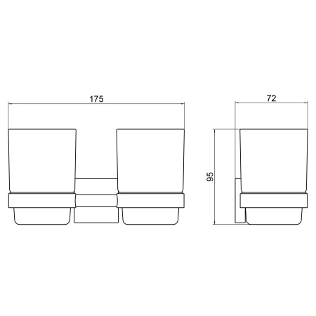 Двойной стакан для зубных щеток Timo Saona 13034/18 черное золото фото