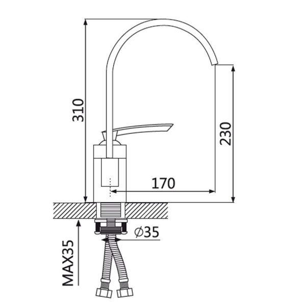 Смеситель для кухни Oute T20 T2013B фото