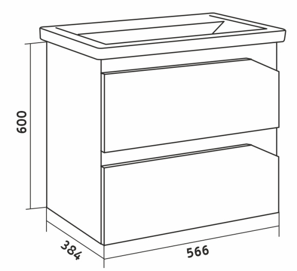 Тумба под раковину Grossman Инлайн 60 106003 белый/дуб сонома фото