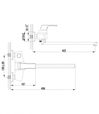 Смеситель для ванны с душем Lemark Unit LM4517C фото