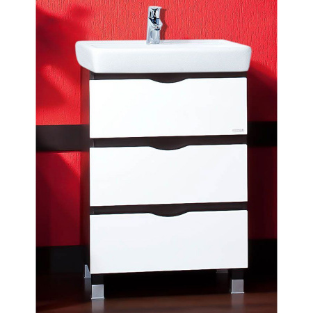 Тумба с раковиной Бриклаер Токио 60 венге/белый глянец фото