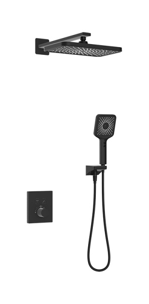 Душевая система скрытого монтажа с термостатом Kaiser Sano 08477-9 черная матовая фото