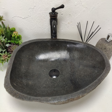 Накладная раковина из речного камня RS01468 (51*43*16) C2 фото