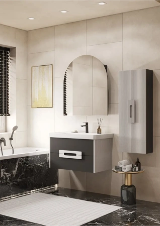 Зеркальный шкаф Акватон Санта-Барбара 80 1A286502CB820 графит фото