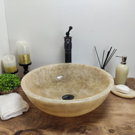 Накладная раковина из оникса Bowl Sunset Medium Tin Lip BO-00826 фото