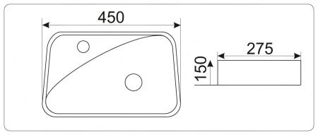 Мини-раковина CeramaLux N 9275R 45х27,5 фото