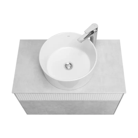 Тумба под раковину Акватон Марбл 80 1A276201MH4C0 белый матовый/слэйт фото