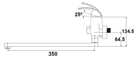 Смеситель для ванны с душем Kaiser Nova 23055В фото